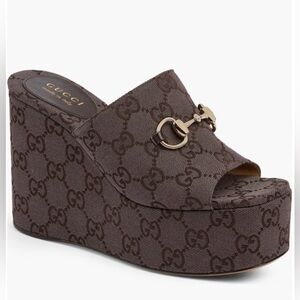 GUCCI
Carmen Horsebit GG Monogram Platform Wedge Sandal (Women)